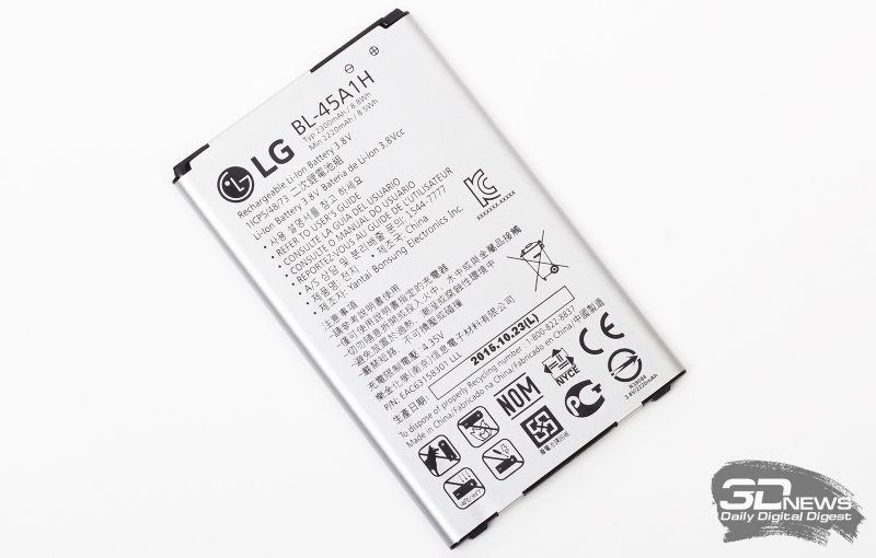  LG K10 LTE &ndash; штатный аккумулятор 