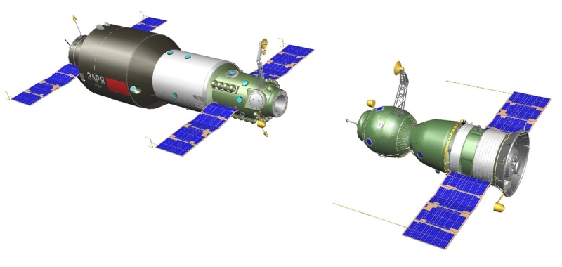  Корабль &laquo;Союз-11&raquo; стыкуется со станцией &laquo;Салют-1&raquo;. Графика А. Шлядинского 