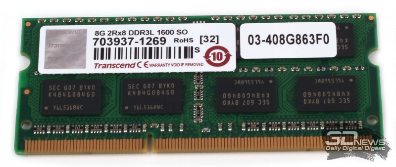  Модуль оперативной памяти Transcend DDR3L-1600 
