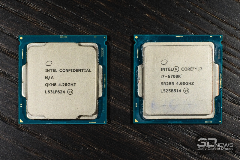  Слева &ndash; Core i7-7700K (Kaby Lake), справа &ndash; Core i7-6600K (Skylake) 