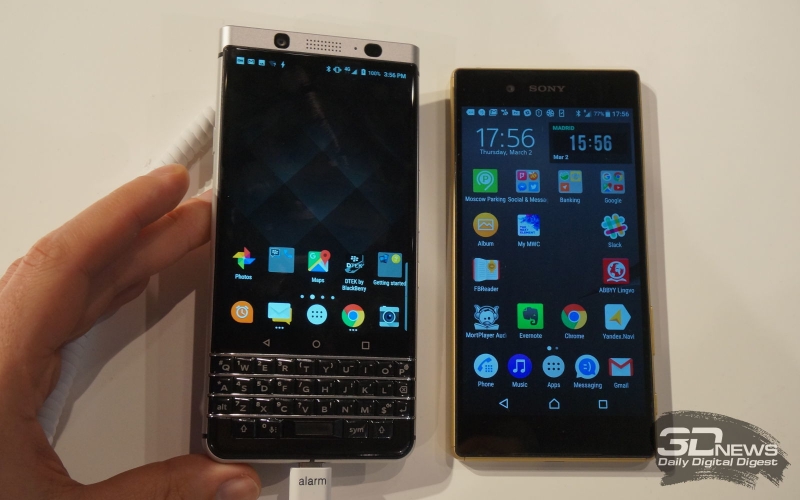  BlackBerry KEYone в сравнении с Sony Xperia Z5 