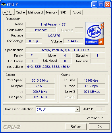 Intel Pentium 4 531 