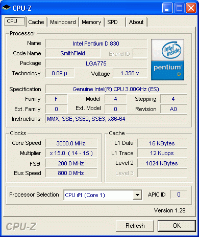  Intel Pentium 4 830 
