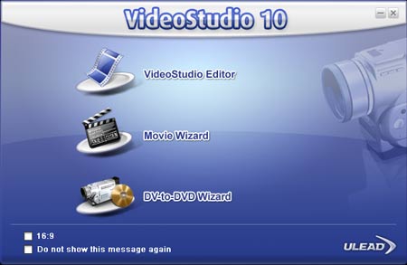 Ulead Video Studio 10 главное меню