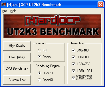 Утилита UT2K3 Benchmark