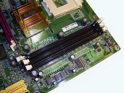 Epox 8KRA2+ DIMMs