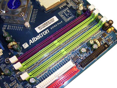 Albatron KX18D Pro II DIMMs