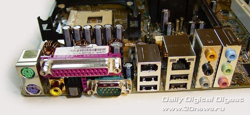 Asus P4P800-E Back panel